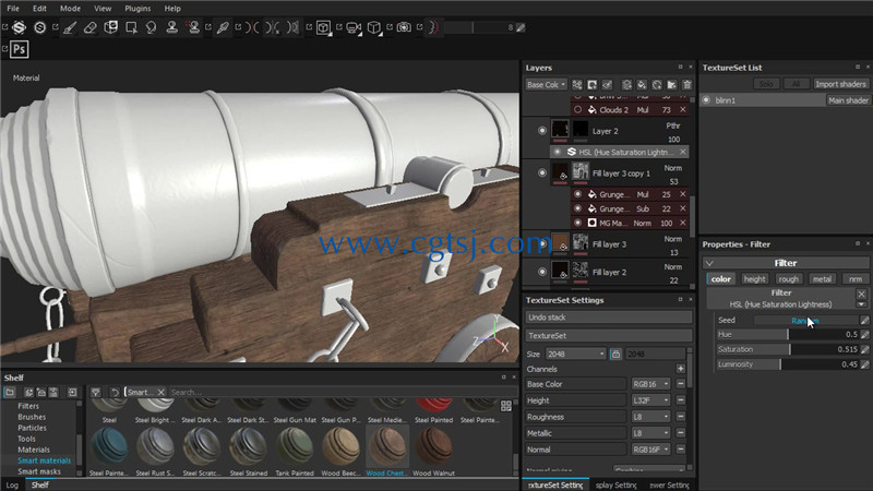 Substance Designer古代船炮材质贴图视频教程第二季的图片3