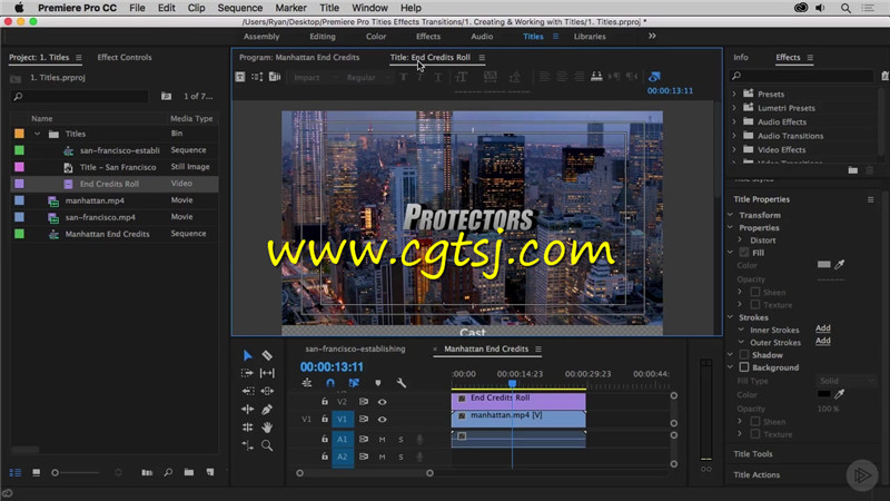 Premiere Pro CC标题动画技术训练视频教程的图片3