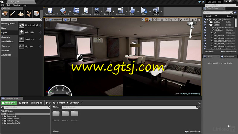UE4引擎中VR虚拟显示室内建筑体验技术频教程的图片2