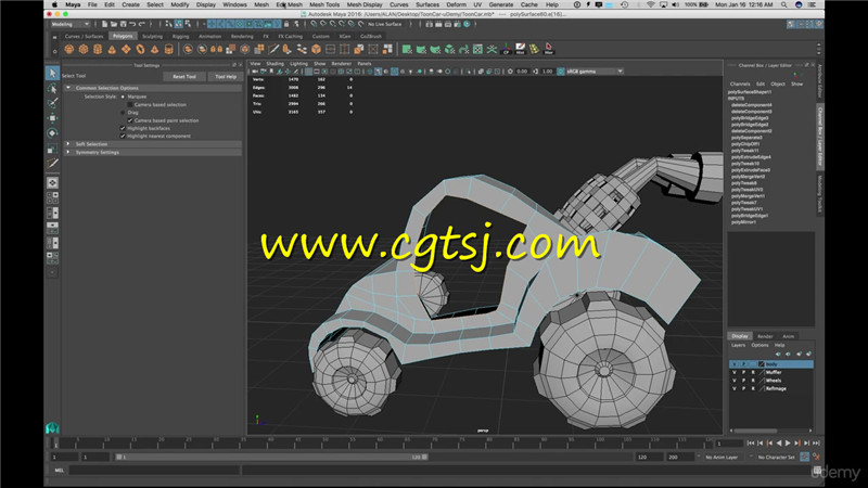 Maya卡通汽车建模实例制作视频教程的图片2