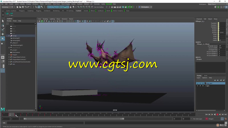 Maya神话巨龙姿势绑定控制动画大师级视频教程的图片2
