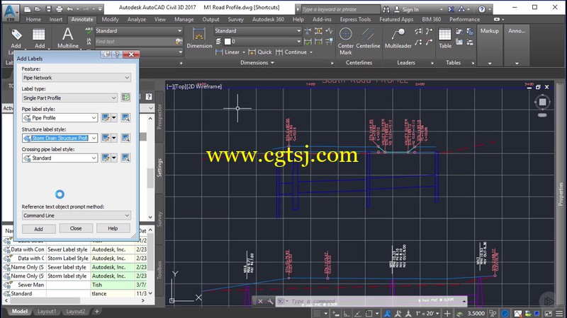 Civil 3D配置文件中标签创建技术视频教程的图片2