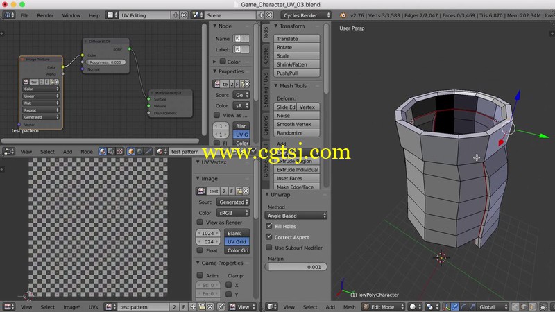 Blender游戏角色UV贴图映射视频教程的图片3