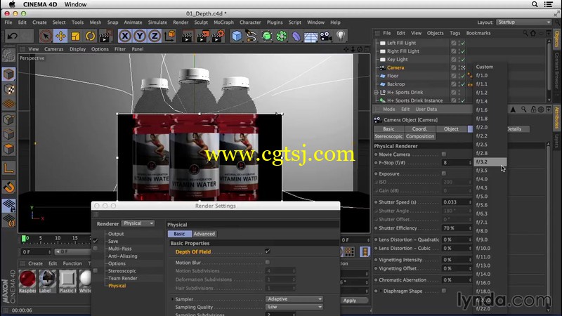 C4D运动饮料产品建模渲染视频教程的图片1