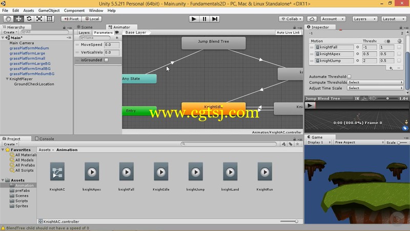 Unity中2D游戏角色控制技术视频教程的图片3
