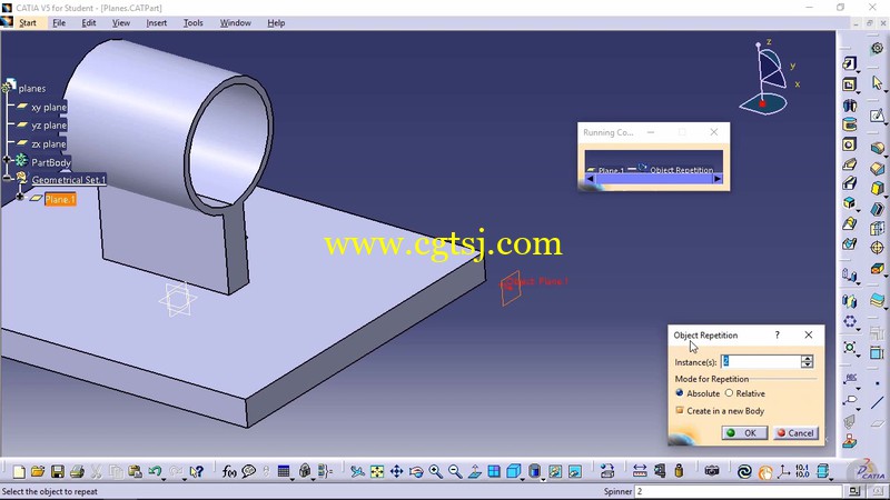 CATIA V5部件图案对称技术训练视频教程的图片1