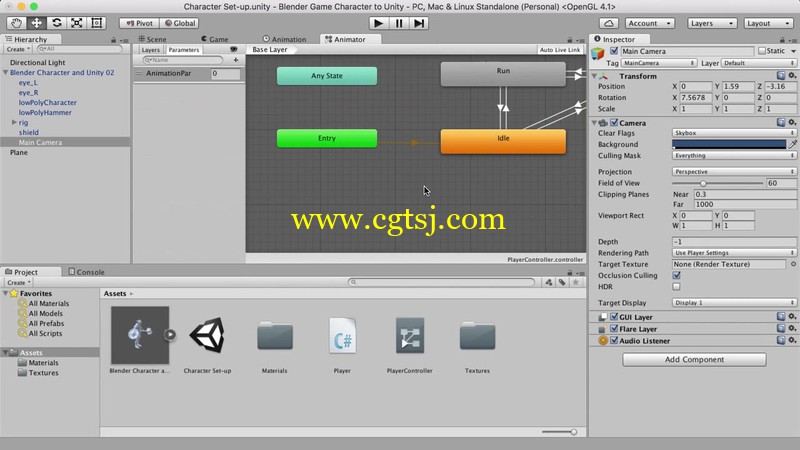 Blender与Unity游戏角色制作视频教程的图片1