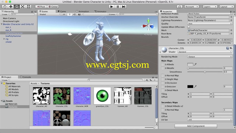 Blender与Unity游戏角色制作视频教程的图片2