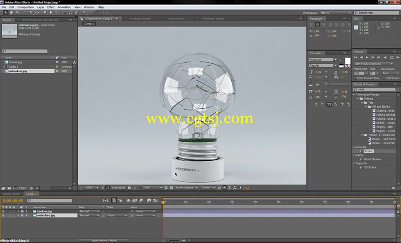 全新炫酷灯泡特效C4D视频教程带工程文件的图片4