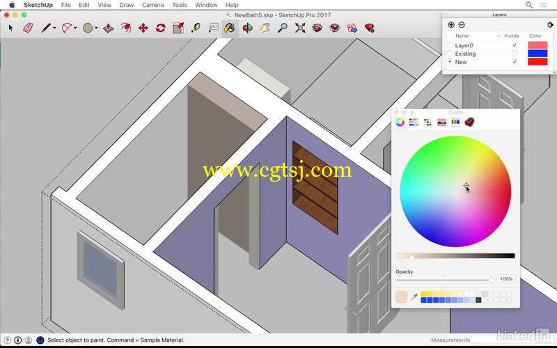 SketchUp浴室改造设计训练视频教程的图片3