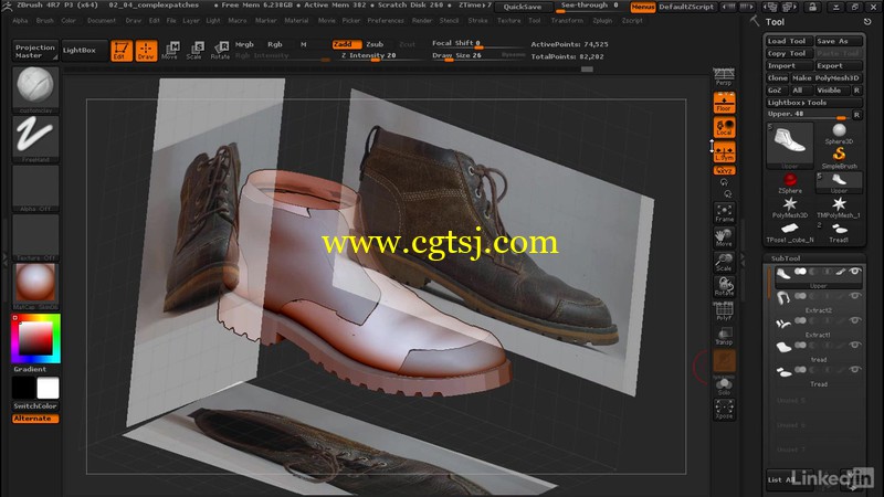 ZBrush真实皮鞋超精细雕刻制作视频教程的图片4