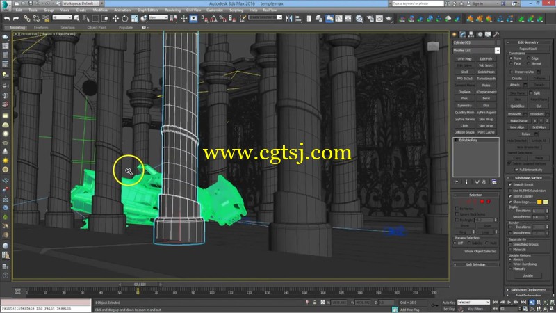 3dsmax太空舱寺庙磨碎模拟技术视频教程的图片3