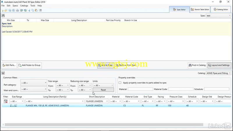 AutoCAD Plant 3D规格与目录技术视频教程的图片1