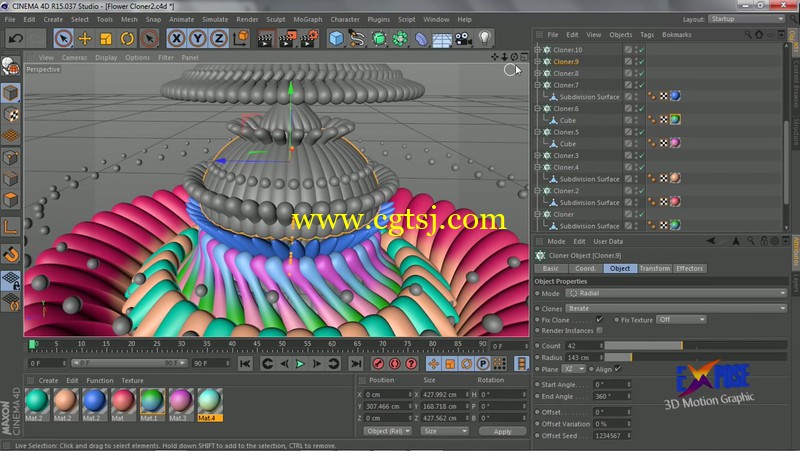 C4D创建漂亮的数字花朵动画视频教程的图片1