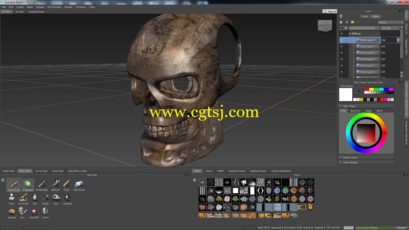 Maya终结者金属骷髅实例制作视频教程的图片2