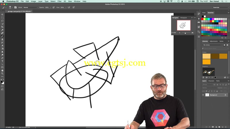 Photoshop Grunge文本与自定义笔刷视频教程的图片4