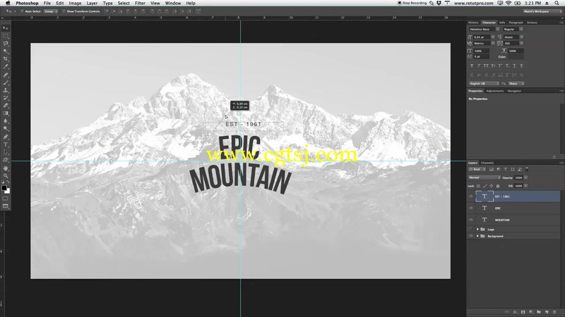 如何在Photoshop中设计史诗时髦山标志视频教程的图片1