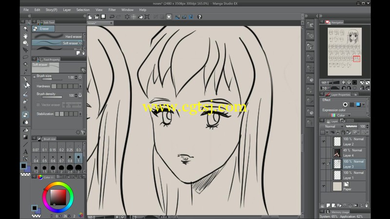 如何画漫画的脸和头发视频教程的图片1
