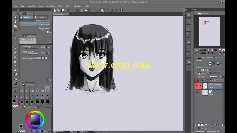 如何画漫画的脸和头发视频教程的图片5