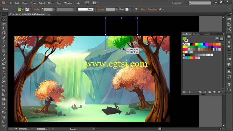 简单唯美的森林插画制作视频教程的图片1
