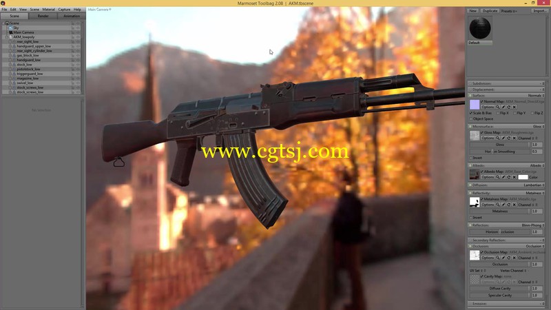Marmoset Toolbag游戏武器渲染技术视频教程的图片3