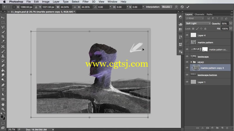 Photoshop三维模型到二维数字绘画制作视频教程的图片3