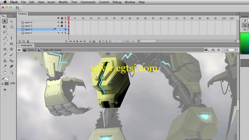 Adobe Flash巨型机器人插画视频教程的图片3