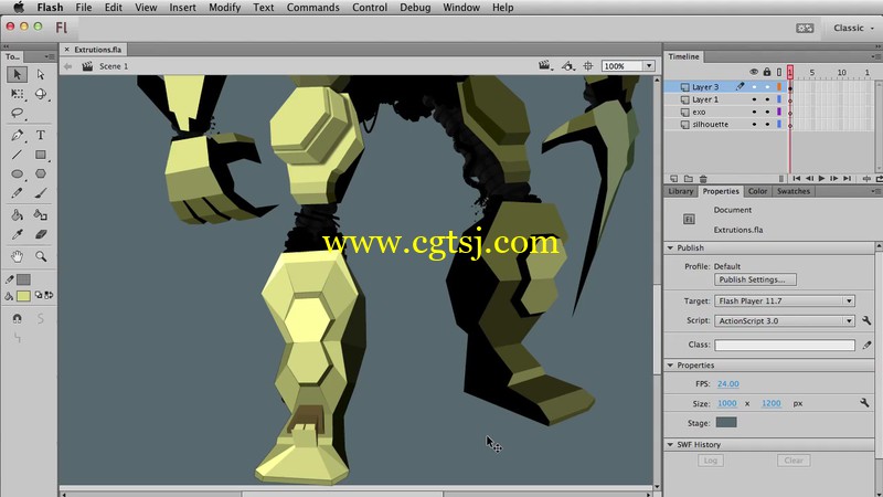 Adobe Flash巨型机器人插画视频教程的图片4