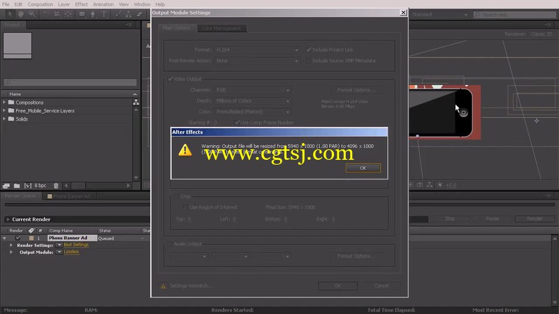 After Effects 排除常见的渲染错误后的影响视频教程的图片2