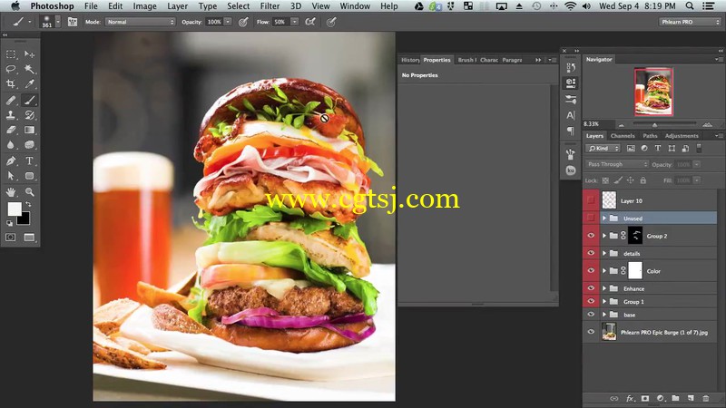 Photoshop处理汉堡图像视频教程的图片3