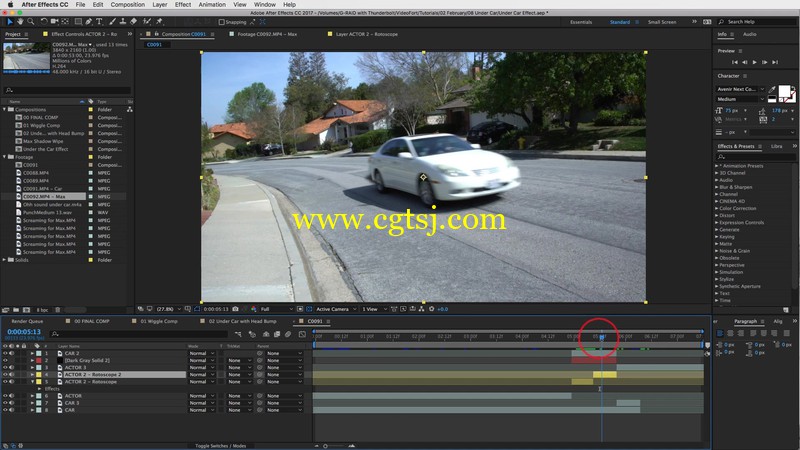 After Effects创建一个躲避汽车的特效视频教程的图片2