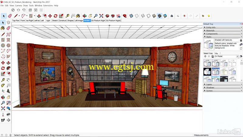 SketchUp阁楼室内设计训练视频教程的图片1