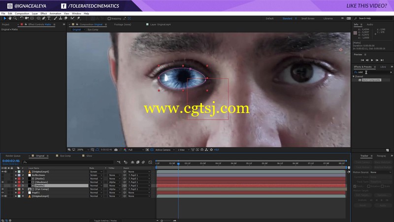 After Effects创建蓝色发光眼睛效果特效视频教程的图片2