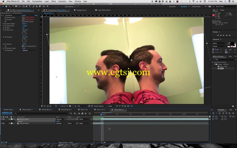 After Effects制作一个穿越镜子特效视频教程的图片3