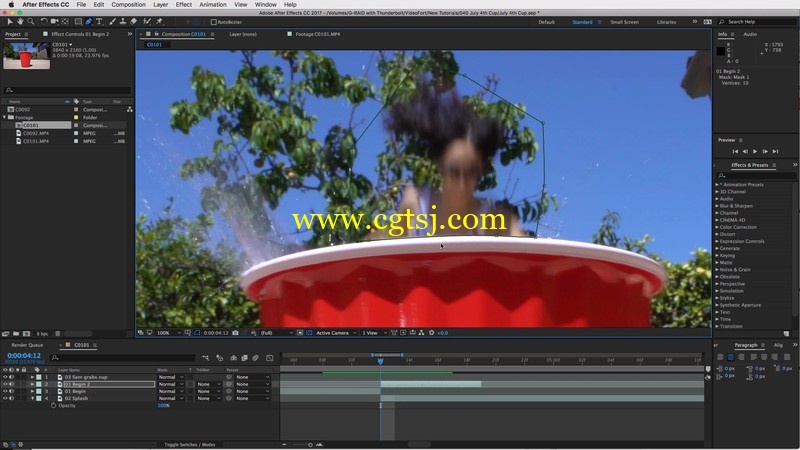 After Effects制作美女跳进水杯的特效视频教程的图片1