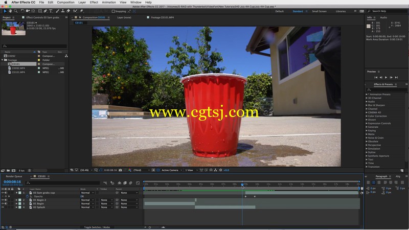 After Effects制作美女跳进水杯的特效视频教程的图片2