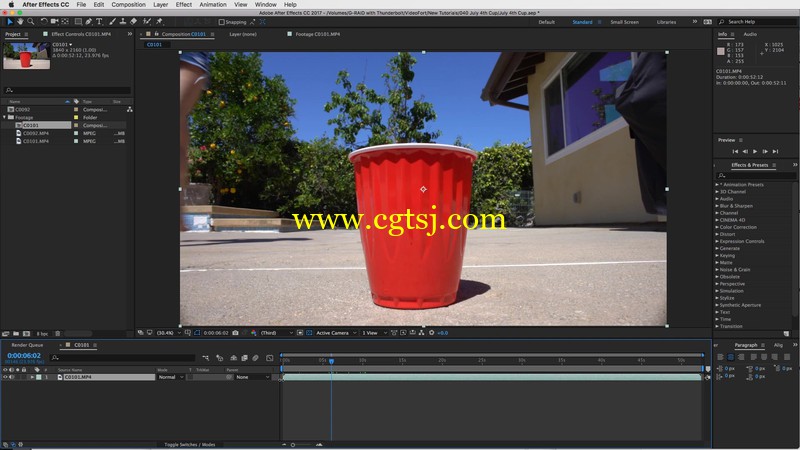 After Effects制作美女跳进水杯的特效视频教程的图片3