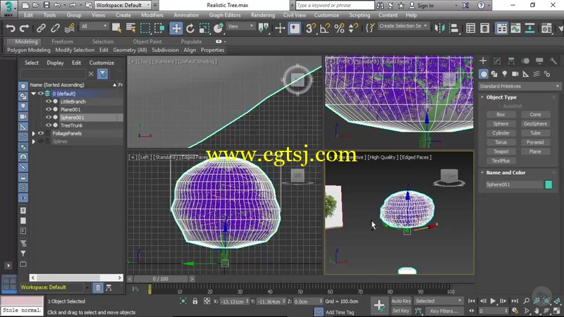 3ds Max中植物低面数建模视频教程的图片4