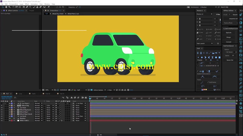 使用DUIK脚本制作卡通汽车动画AE视频教程的图片2