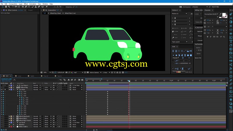 使用DUIK脚本制作卡通汽车动画AE视频教程的图片3