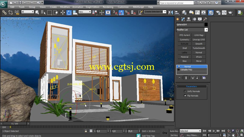 漂亮别墅外景建筑3ds Max渲染视频教程的图片2