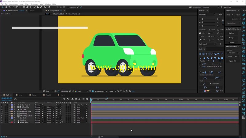 使用DUIK脚本制作卡通汽车动画AE视频教程的图片1