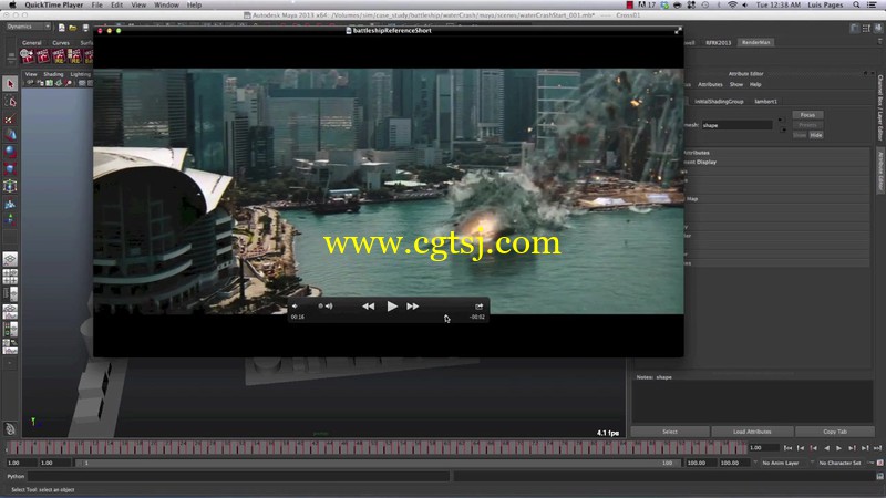 Maya战舰的特效制作视频教程的图片4
