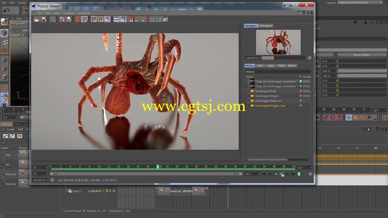 C4D异形抱脸虫建模动画完整实例制作视频教程的图片2