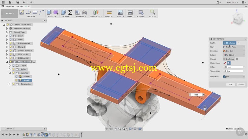 Fusion360激光烧结模型设计训练视频教程的图片1