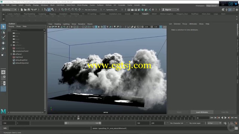 Maya中Dynamics逼真天空云层制作视频教程的图片3