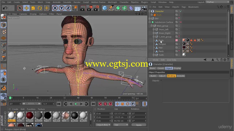C4D卡通角色骨骼动画技术训练视频教程的图片1