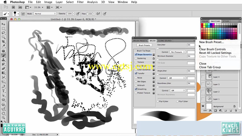 数字绘画中PS笔刷技术应用训练视频教程的图片3