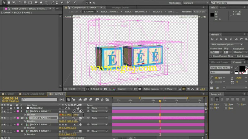 AE制作有趣的卡通字幕方块动画视频教程的图片2