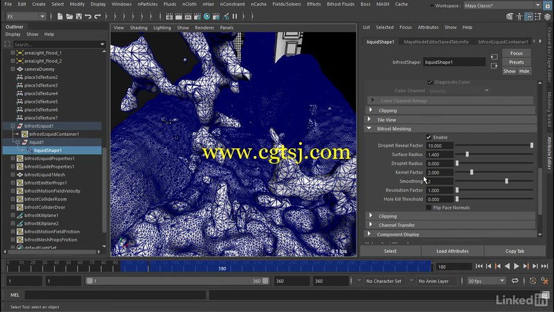 Maya中Bifröst流体液体模拟插件核心技术训练视频教程的图片3